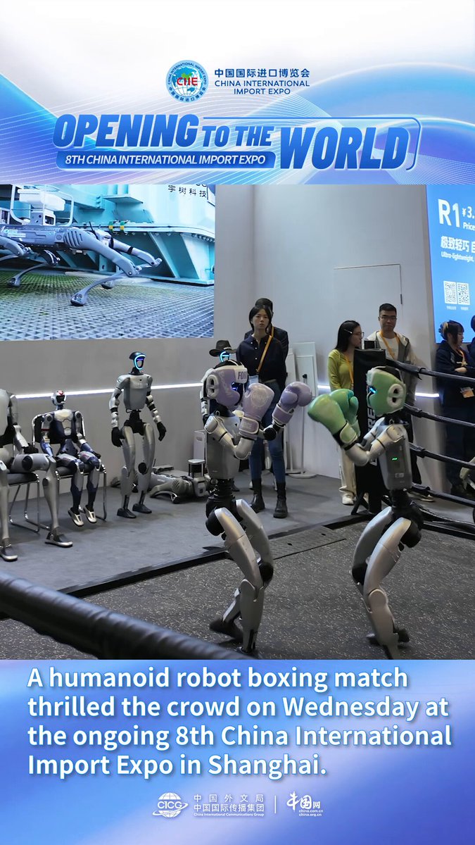 Çin İthalat Fuarı'nda İnsansı Robotlar Gösteri Yaptı