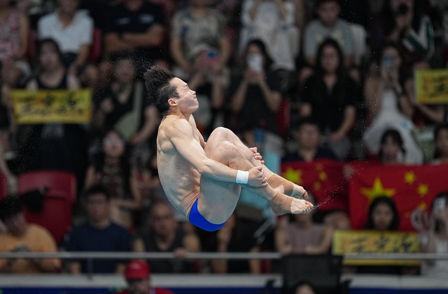 Wang Zongyuan, Çin Ulusal Oyunları'nda 1 Metre Tramplende Altın Madalya Kazandı