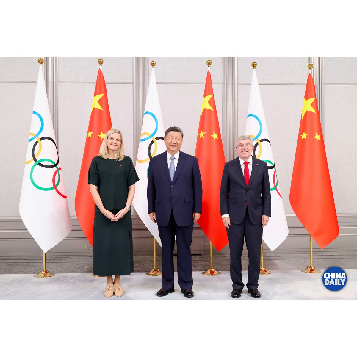 Çin Lideri Şi Cinping, Guangzhou'da Uluslararası Olimpiyat Komitesi Başkanları ile Görüştü