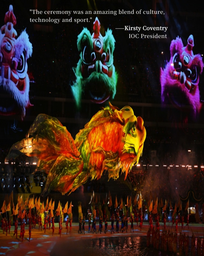Çin'in 15. Ulusal Oyunları Açılış Töreni IOC Başkanı Coventry'yi Büyüledi