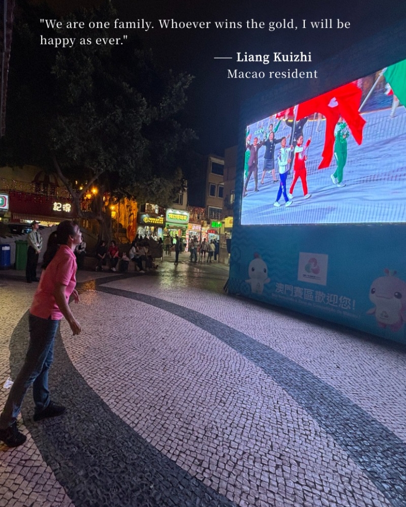 Makao'da Buz Dondurma Dükkanı Sahibi, 15. Ulusal Oyunlar'a Destek Veriyor