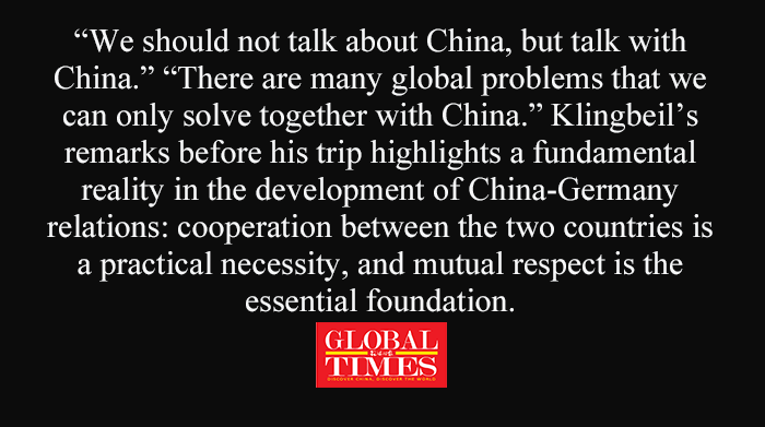 Almanya Federal Cumhuriyi Başbakan Yardımcısından Çin'e İlişkin Dostane Açıklama