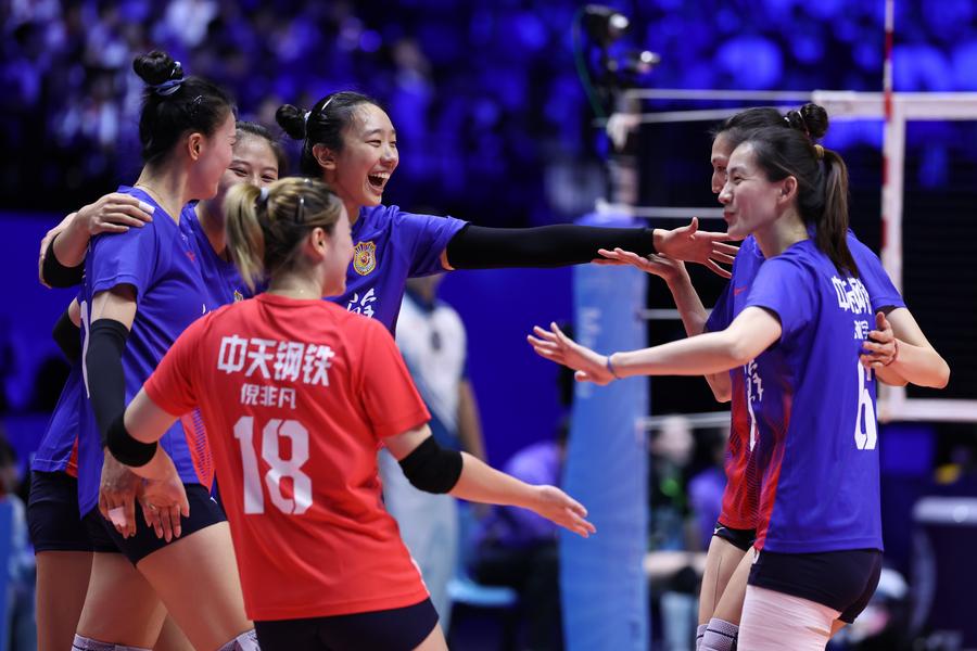 Jiangsu, Çin 15. Ulusal Oyunları'nda Kadınlar Voleybol Finalinde