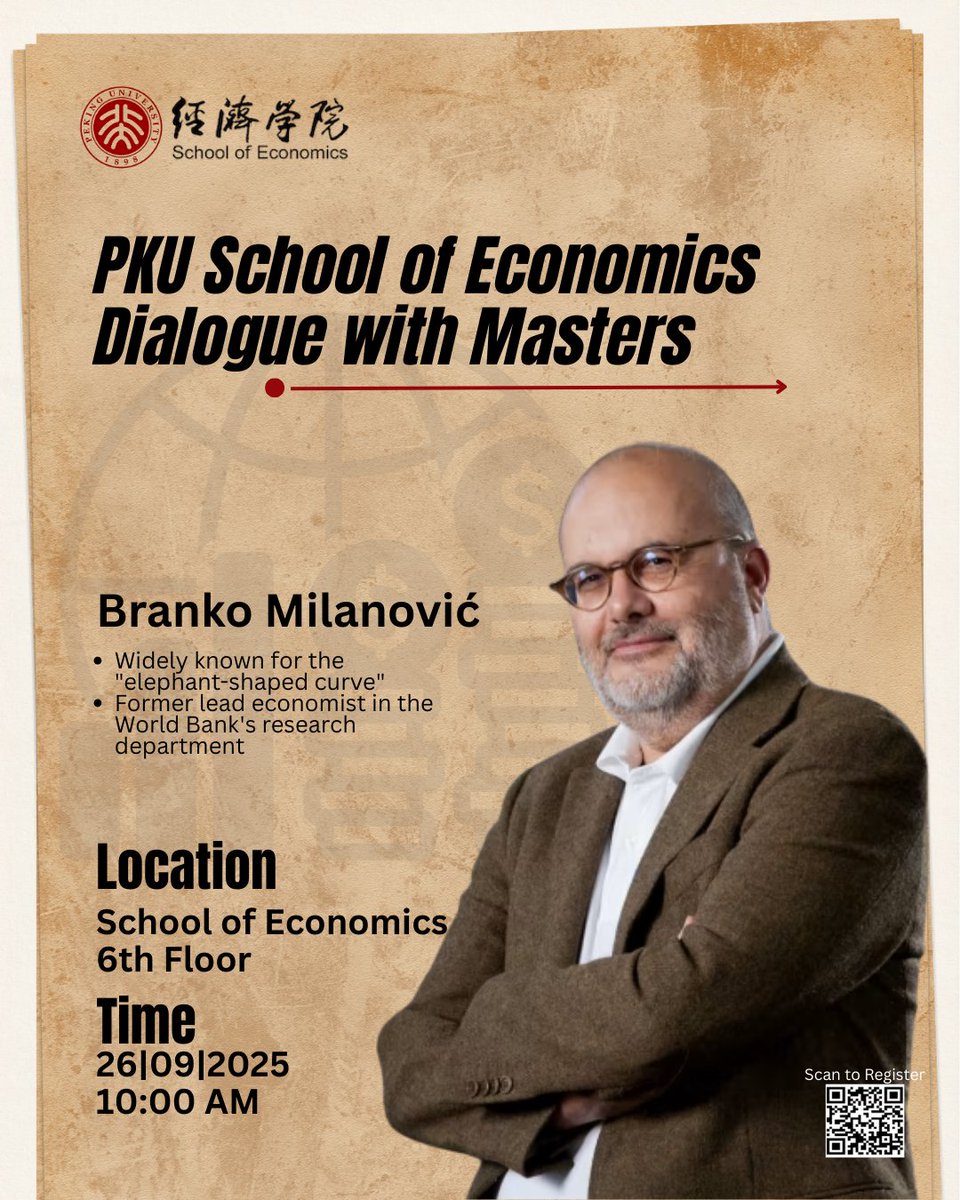 Küresel Eşitsizlik ve Geleceğin Dağılımı: Branko Milanovic, Peking Üniversitesi'nde Konuşacak