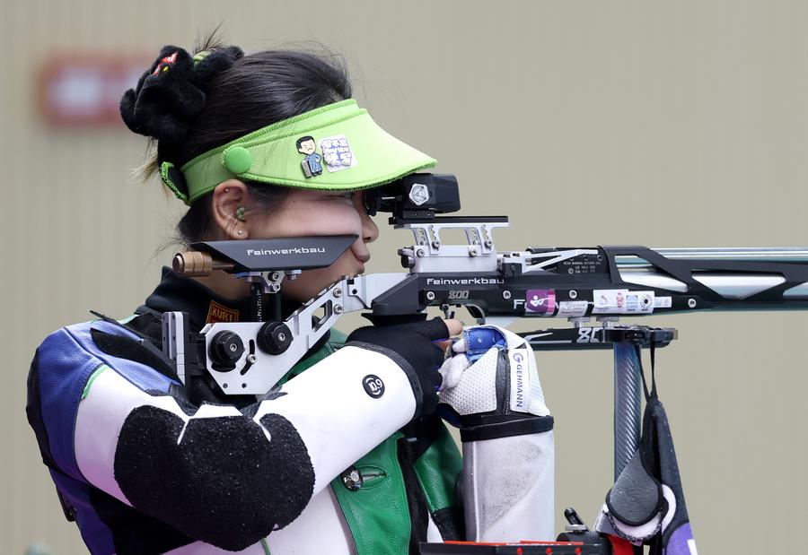 Han Jiayu, 15. Ulusal Oyunlar'da Kadınlar 10m Havalı Tüfek Finalinde Altın Madalyanın Sahibi Oldu